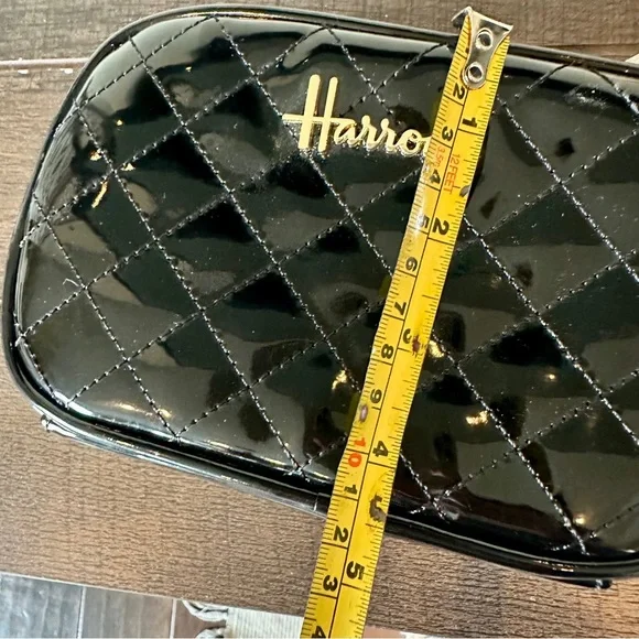 Harrods Black Quilted Makeup Bag New Without Tags - Picture 5 of 6